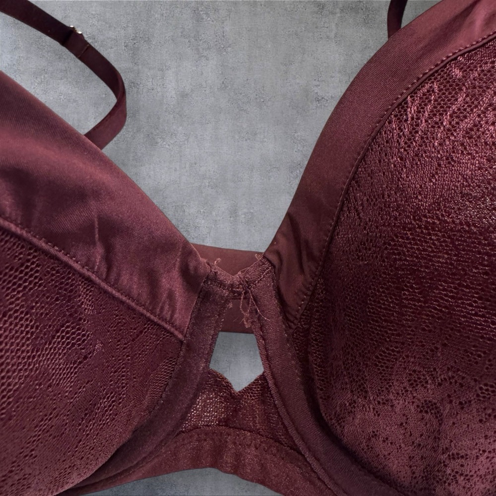 Soma Lightest Lift Modern Coverage Underwire Bra Burgundy Wine Size 34D - Picture 3 of 10